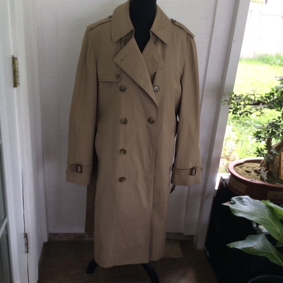 VTG  LONDON FOG MAINCOATS UNISEX  TRENCH COAT, CLASSIC BEIGE 40 LONG NWT - Picture 2 of 10